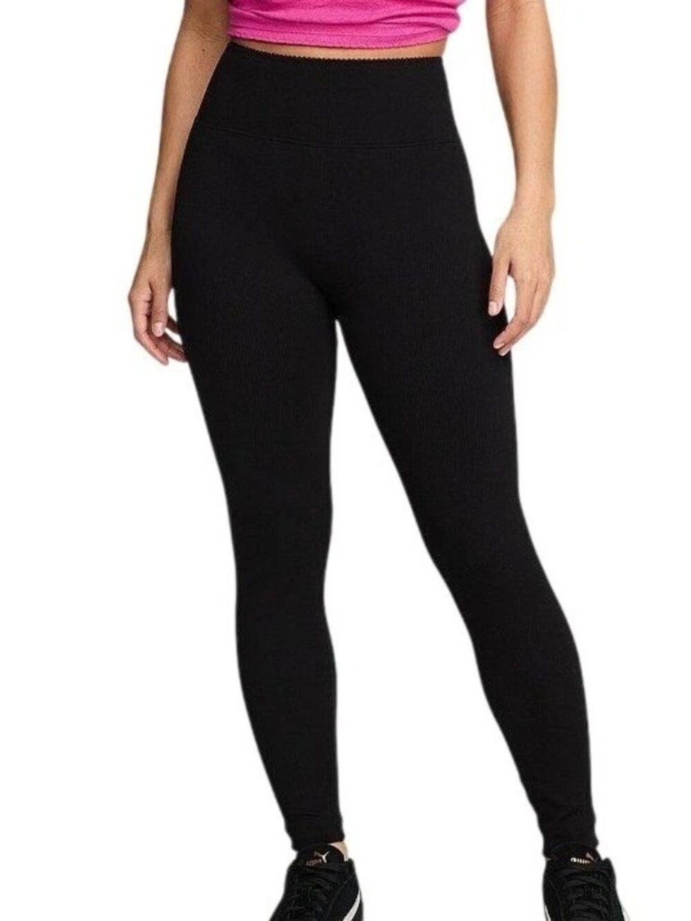 PINK Victoria's Secret Softest Seamless Blk Ribbed Leggings Size Small Regular